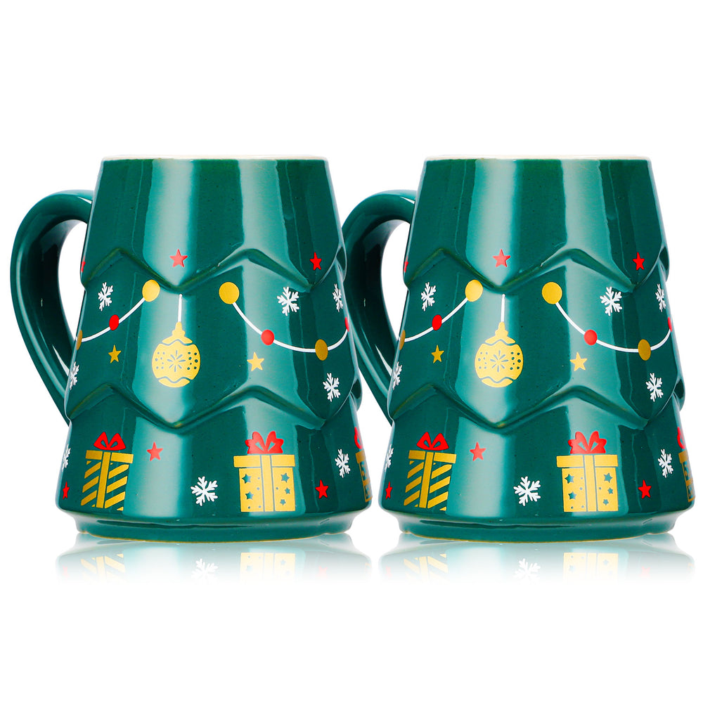 2 Mohaba Glühweinbecher Tannenbaum-Tasse dunkelgrün / chamonix 0,2l geeicht