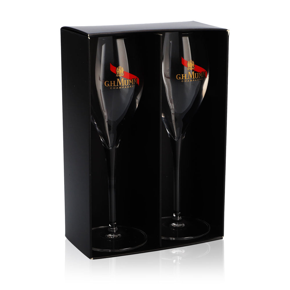 2x G.H. Mumm Champagner Sektglas Gläser Glas 0,17l Flöte Geschenkset