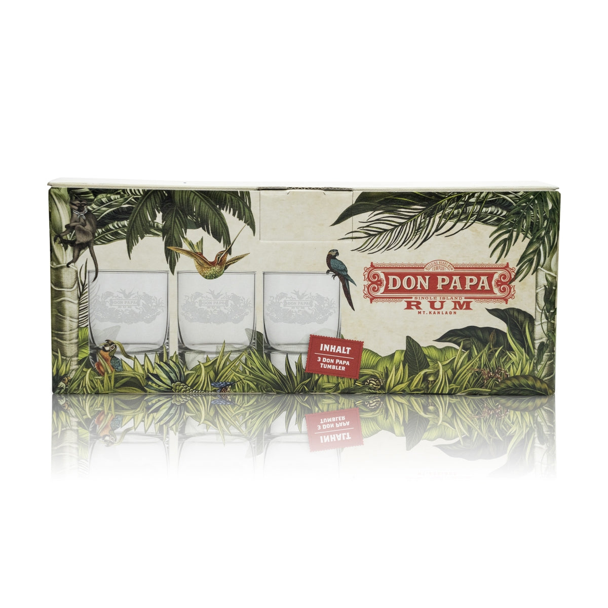 3x Don Papa Rum Glas 0,2l Tumbler Longdrink Gläser Geschenk-Set Baroko Negros – Ansicht 4