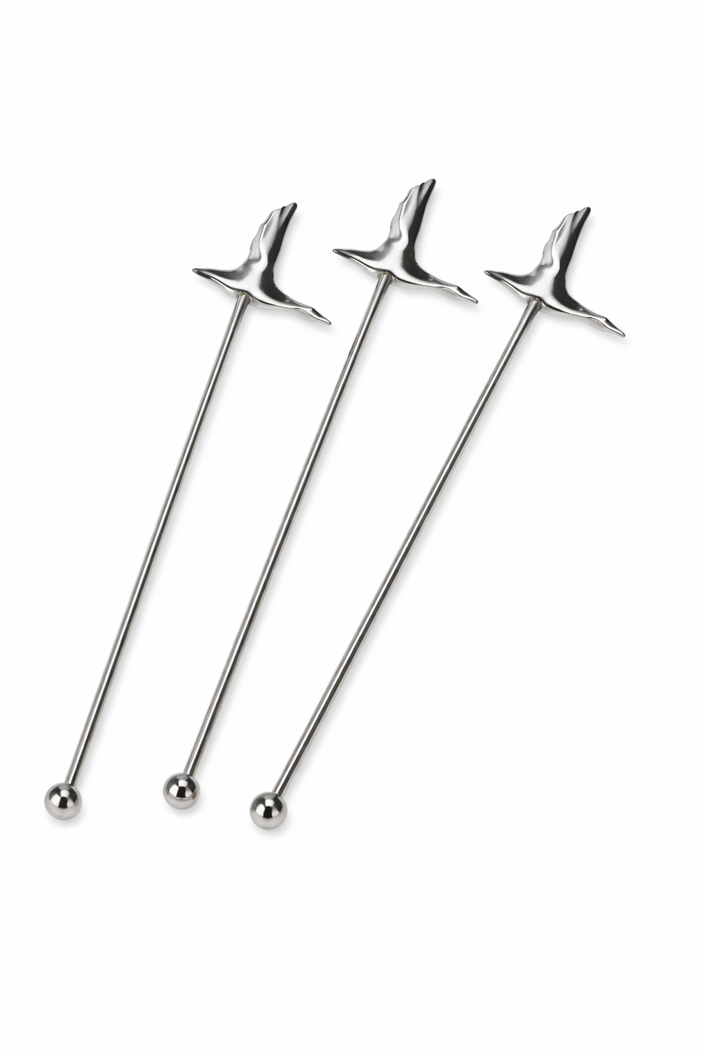 3x Grey Goose Vodka Edelstahl Stirrer "Gans"Umrührer Metall Barzubehör