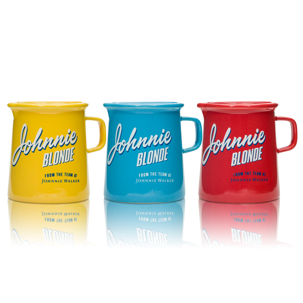 3x Johnnie Walker Blonde Glas Tasse 0,3l mit Henkel Pitcher Whiskey Karaffe