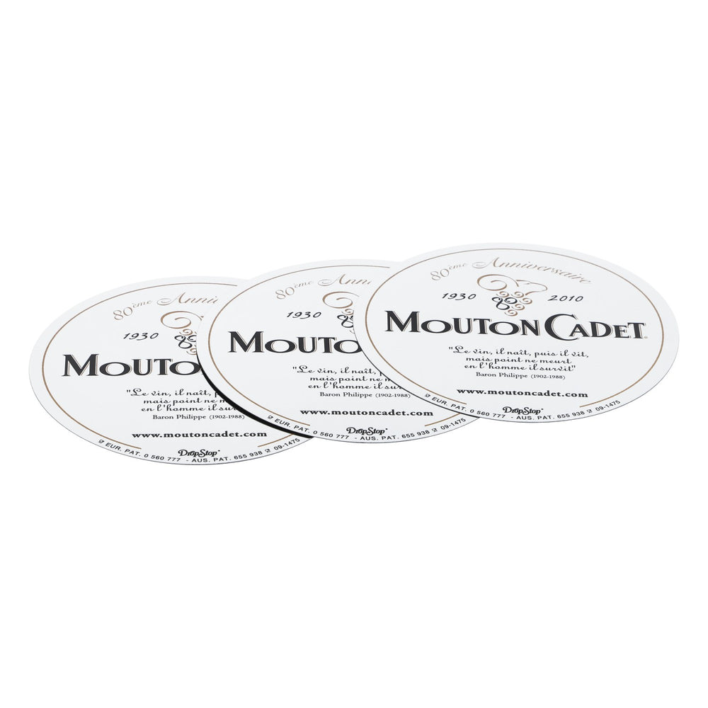 3x Mouton Cadet Wein Untersetzer Glasuntersetzer Set silber 3er Set