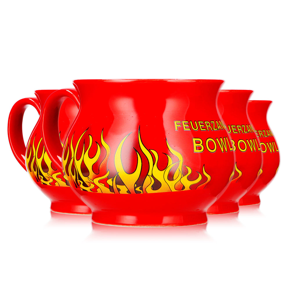 4 Mohaba Glühweinbecher Kugelbecher Feuerzangenbowle feuerrot 0,2l geeicht