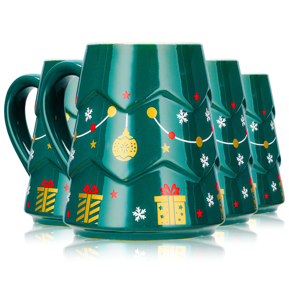 4 Mohaba Glühweinbecher Tannenbaum-Tasse dunkelgrün / chamonix 0,2l geeicht