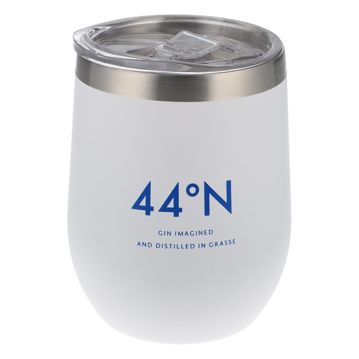 44°N Gin To-Go Becher Edelstahl 0,4l mit Strohhalm weiß – Neu & Stylisch – Ansicht 2