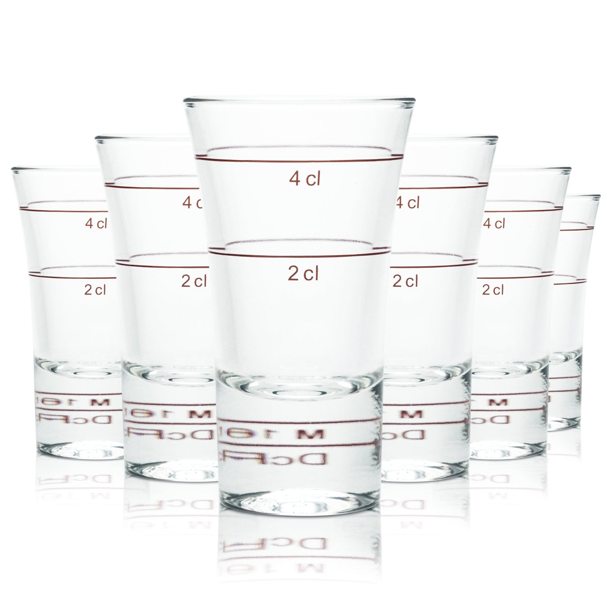 6x Shot Glas 4cl Stamper Kurze Gläser Gastro Geeicht Borgonovo Schnaps Senior