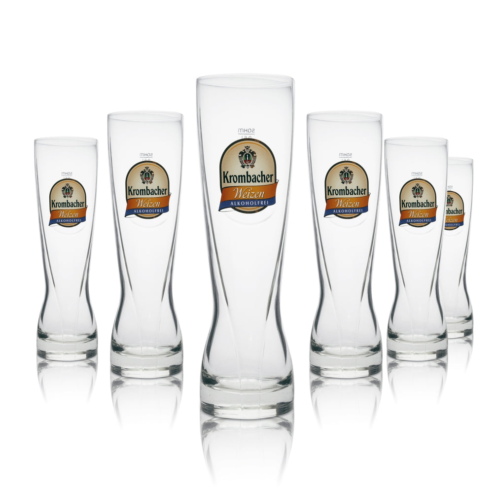4x Krombacher Bier Glas 0,5l Weißbierglas "Alkoholfrei"