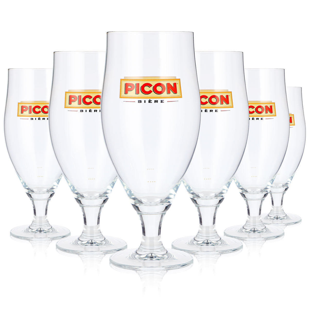 4x Picon Bier Glas 0,63l Pokal Biere Gelbes Logo (4er Set)