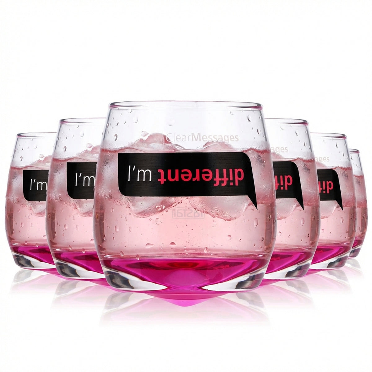 4x Rastal Glas Gläser 0,2l Designglas Tumbler Schwenker "I´m different"