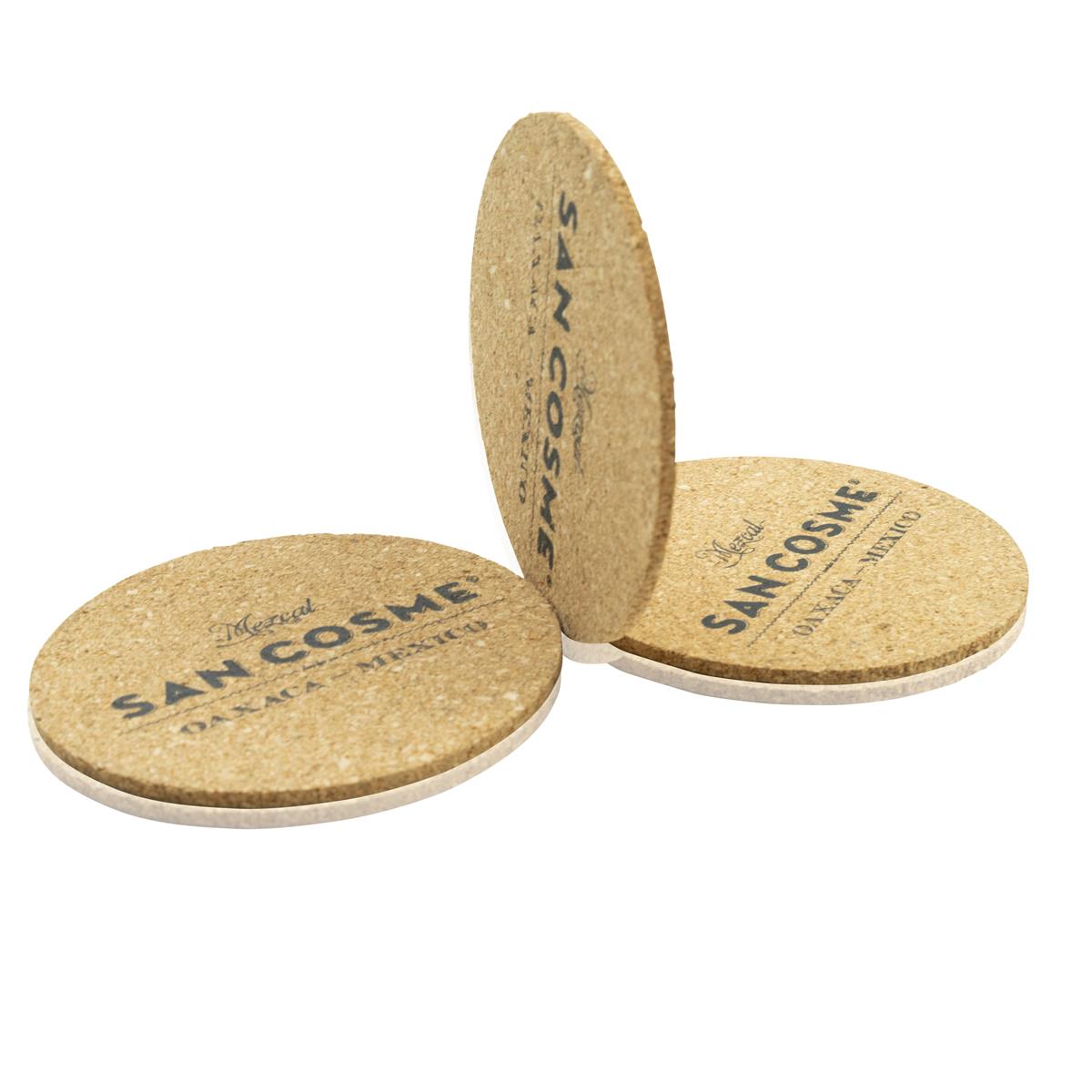 4x San Cosme Mezcal Untersetzer Kork rund – Ansicht 2