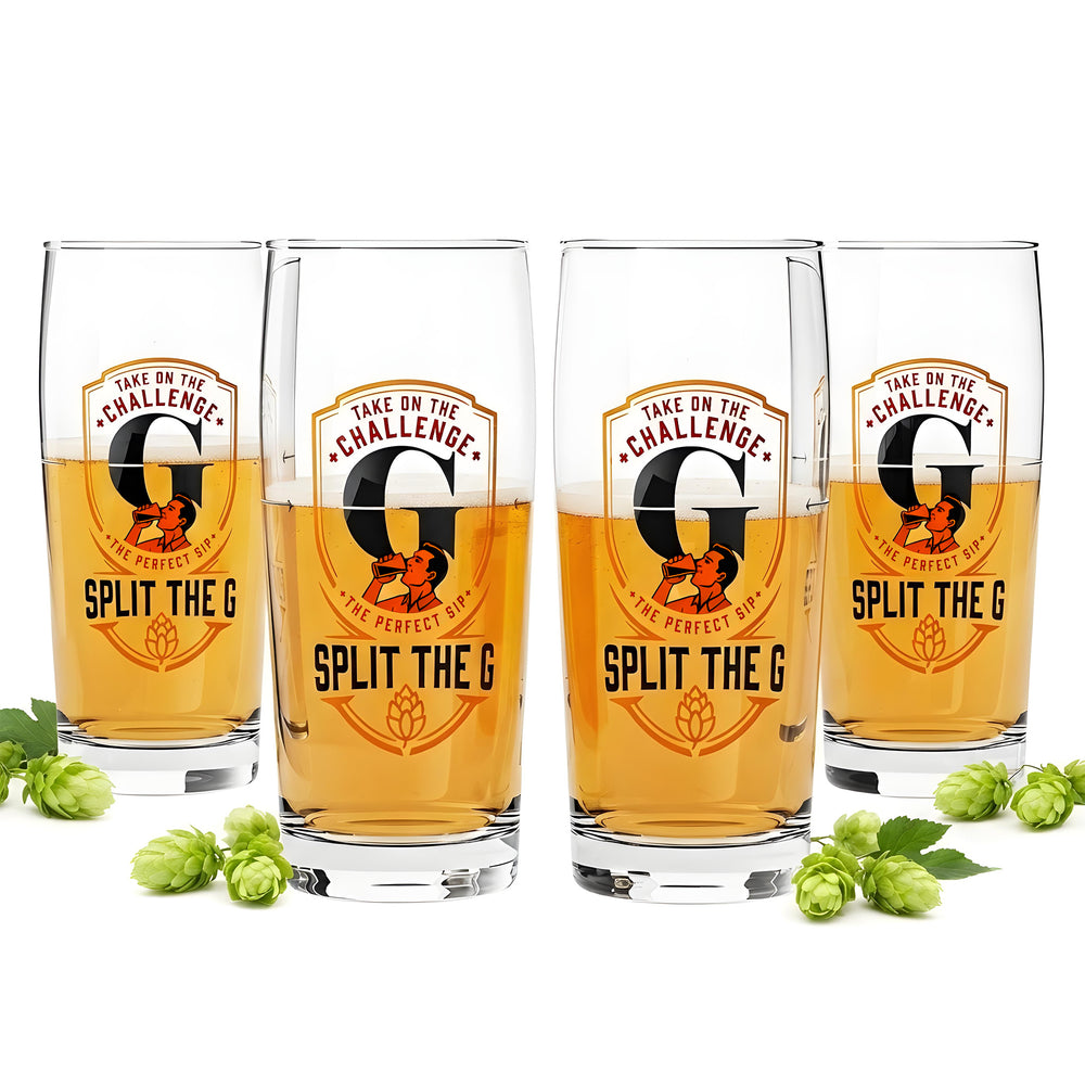 4x Sipply Bierglas SPLIT THE G Take on the Challenge 0,5l