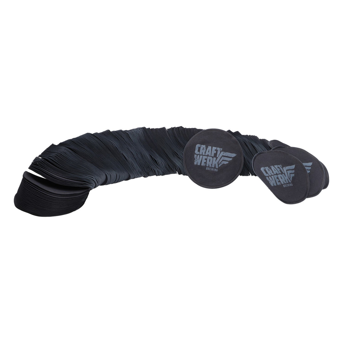 500x Craftwerk Bier Untersetzer Glasuntersetzer Schwarz Rund – Ansicht 3