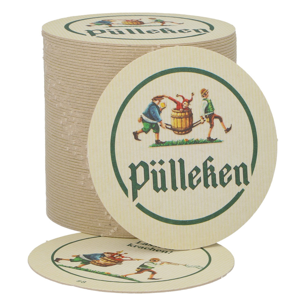50x Pülleken Bier Bierdeckel Lasst es krachen Untersetzer Barzubehör OVP