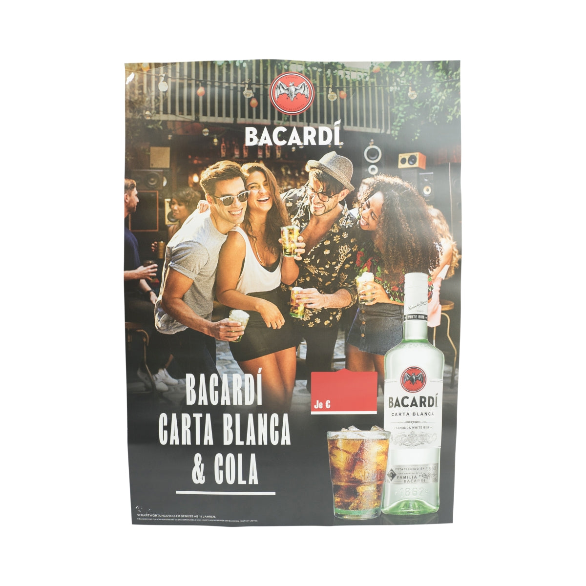 5x Bacardi Rum Poster Din A2 Razz Werbung Bar Deko Preis Tafel Aufsteller Schild – Ansicht 2