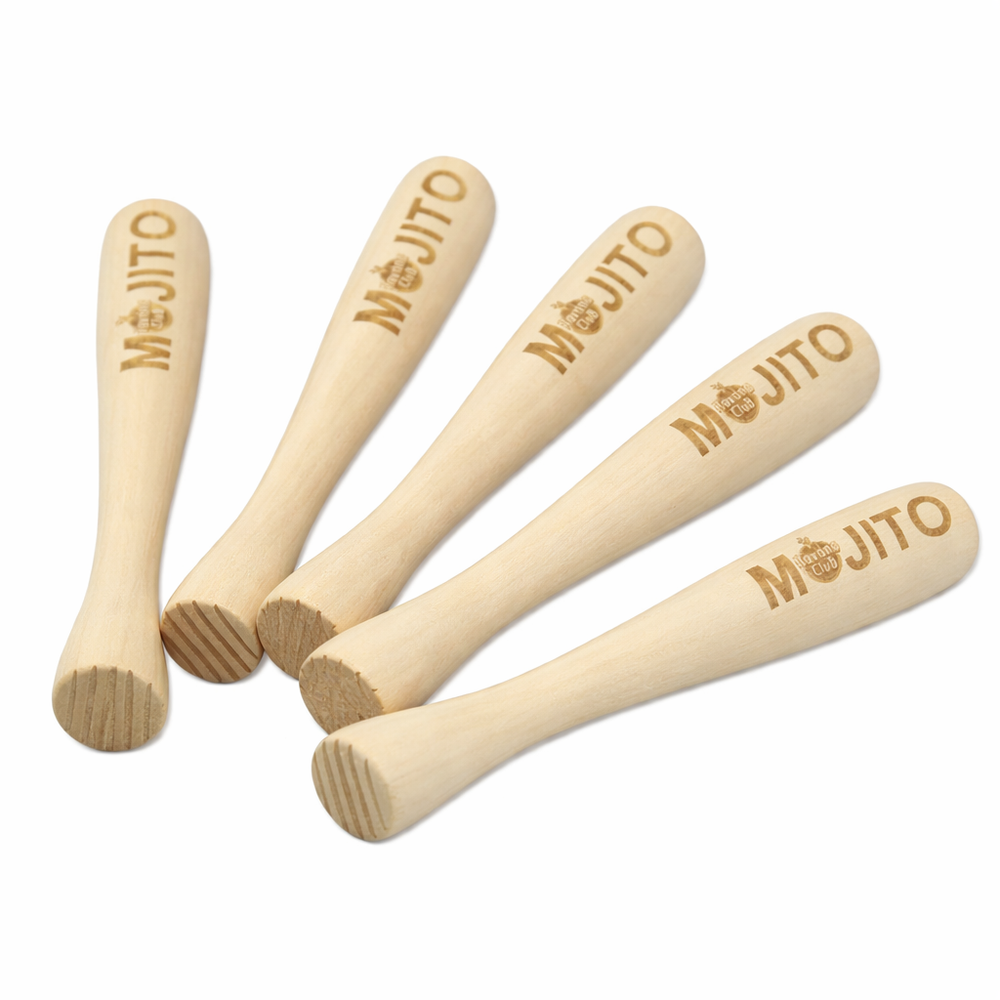 5x Havana Club Rum Stößel Holz Mojito Logo Cocktail Mörser Barkeeper Longdrink