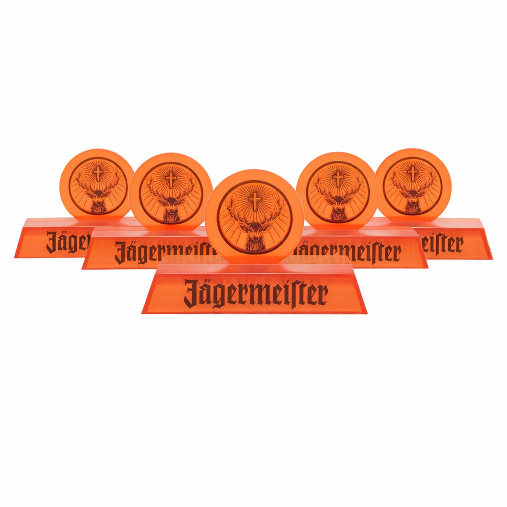 5x Jägermeister Tischaufsteller Acryl Kartenhalter Menü Speise Getränke Karten Werbung