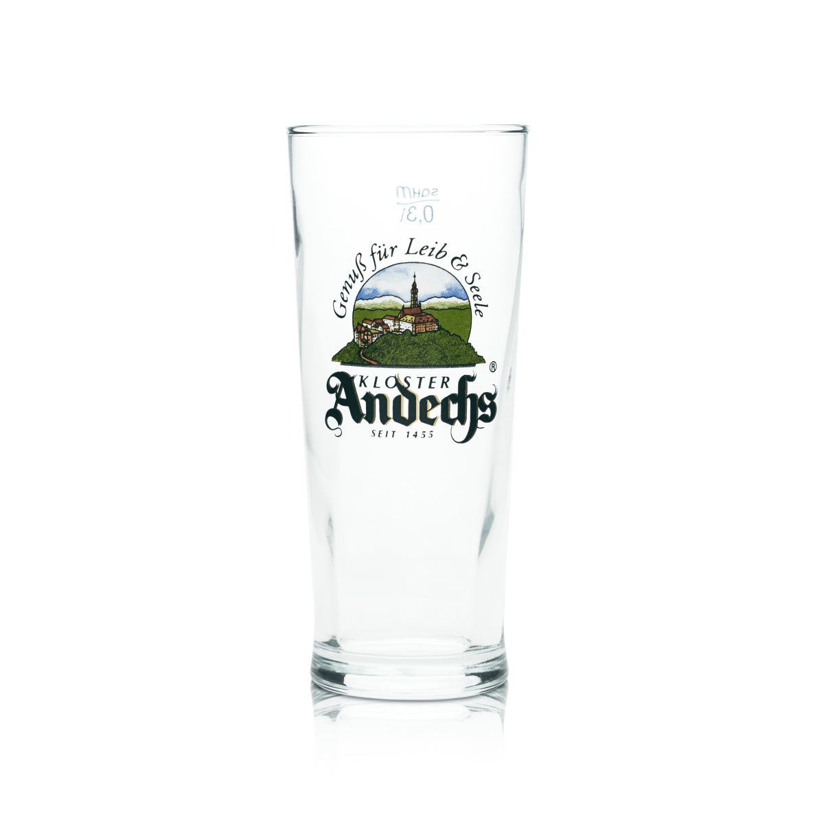 6 Andechs Bier Glas Becher 0,3l Logo Sahm neu – Ansicht 2
