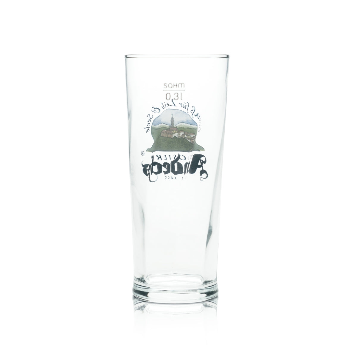 6 Andechs Bier Glas Becher 0,3l Logo Sahm neu – Ansicht 4