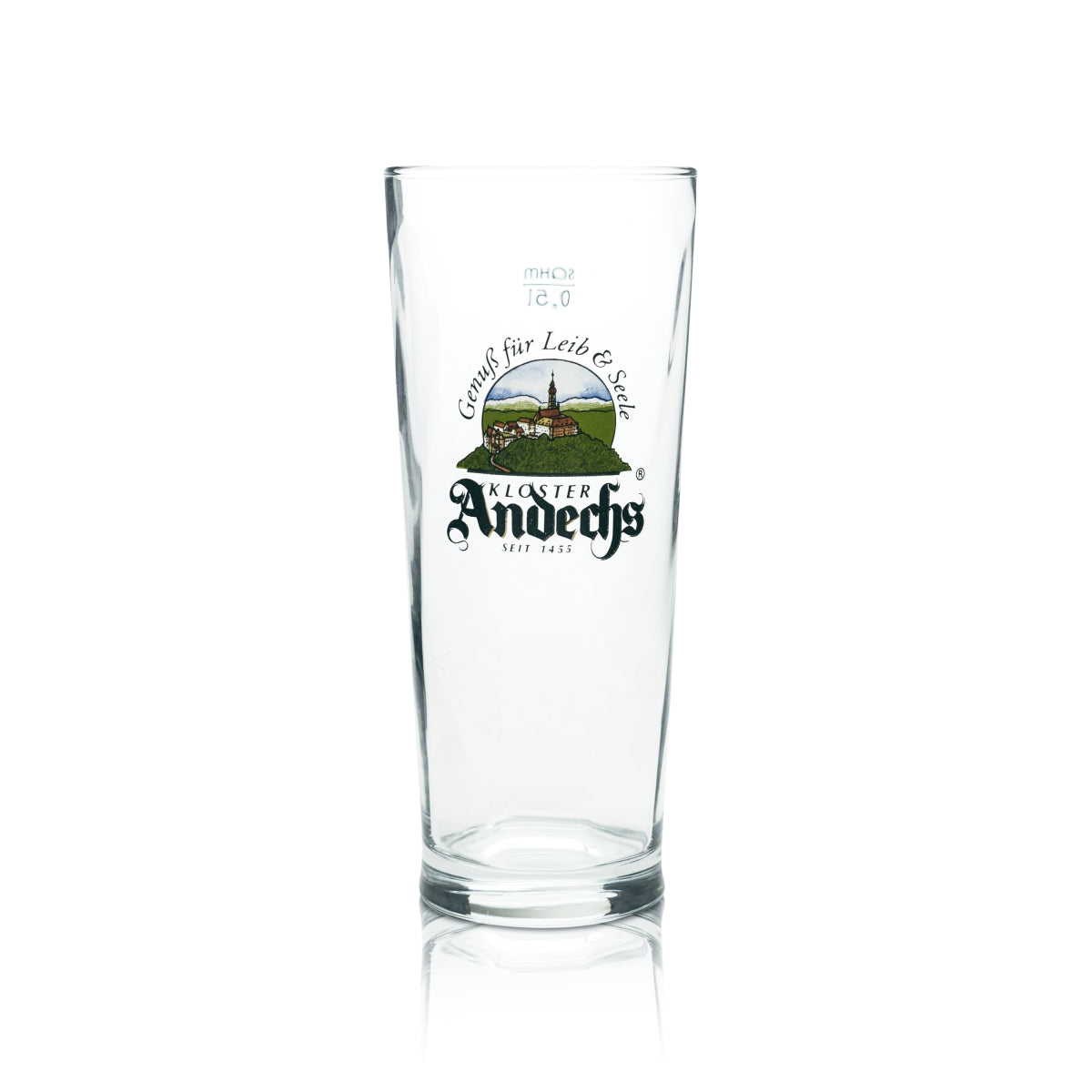 6 Andechs Bier Glas Becher 0,5l Logo Sahm neu – Ansicht 2