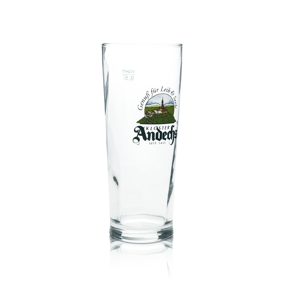 6 Andechs Bier Glas Becher 0,5l Logo Sahm neu – Ansicht 3