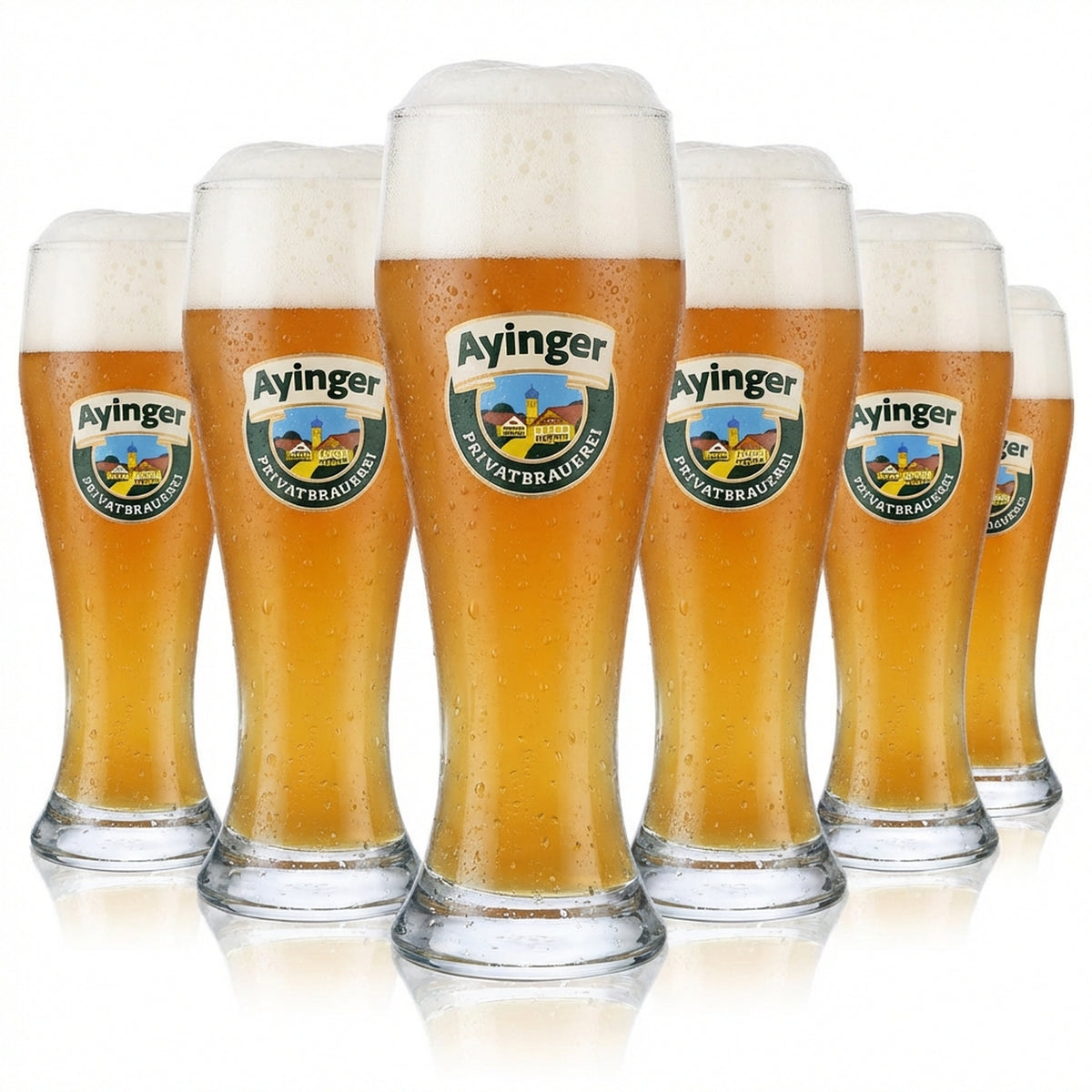 6 Ayinger Bier Glas 0,3l Weißbierglas neu