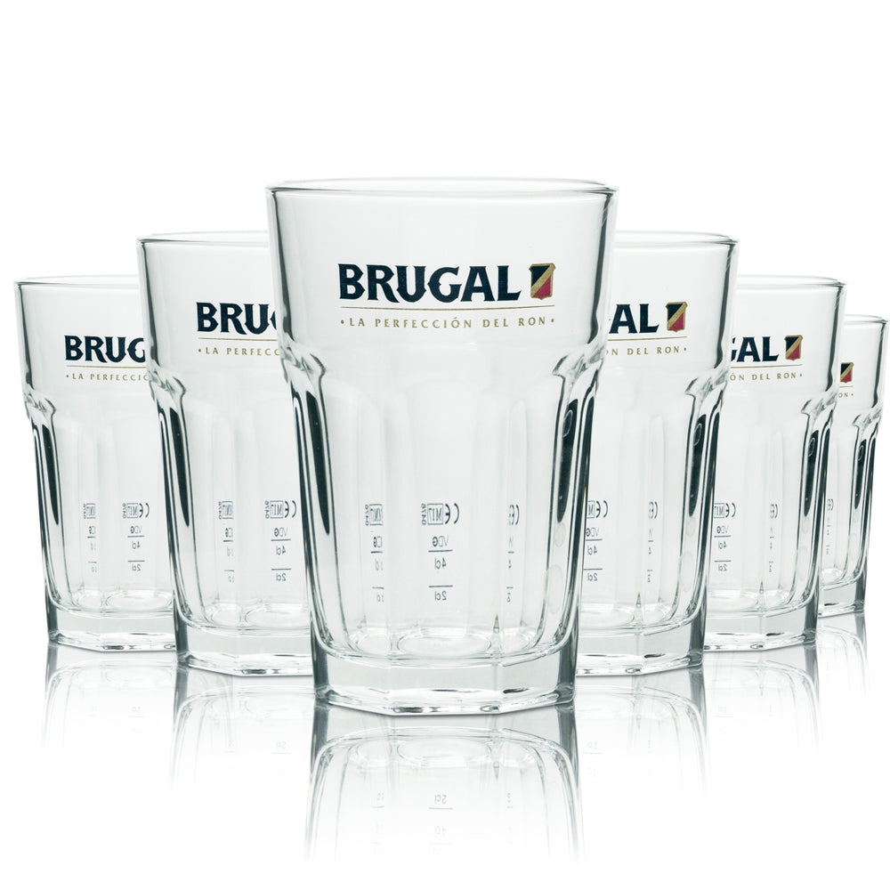 6 Brugal Rum Glas 0,25l Longdrinkglas Standart neu