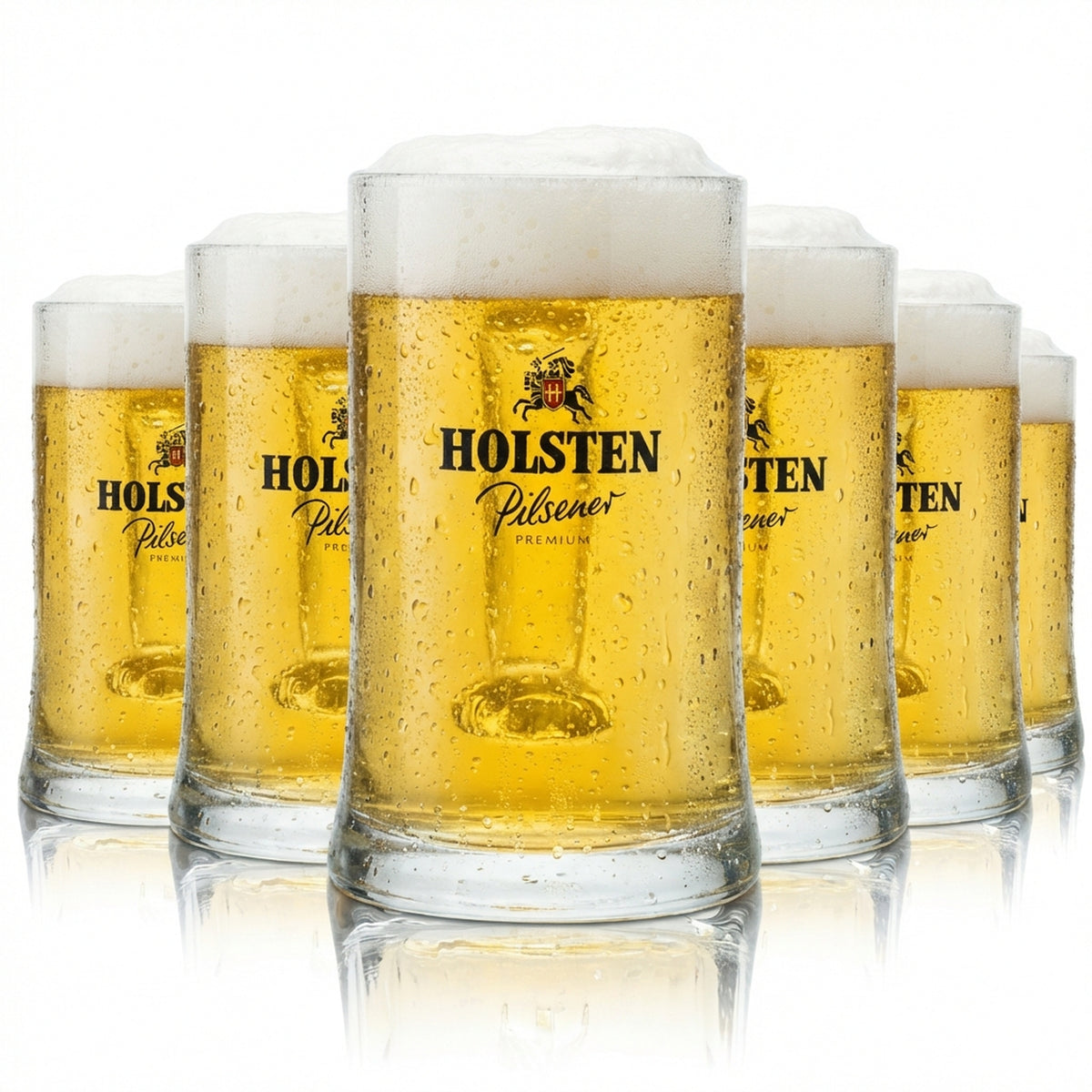 6 Hacker Pschorr Bier Glas 0,5l Krug Salzburg-Seidel Sahm neu