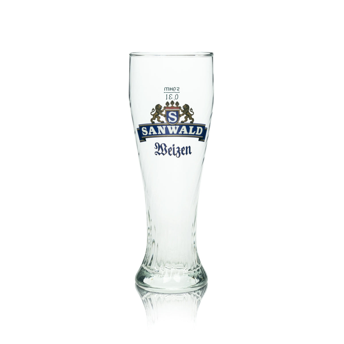 6 Sanwald Bier Glas Weizen 0,3l Perlsee Sahm Hefe Weißbier Relief Gläser Brauer – Ansicht 2