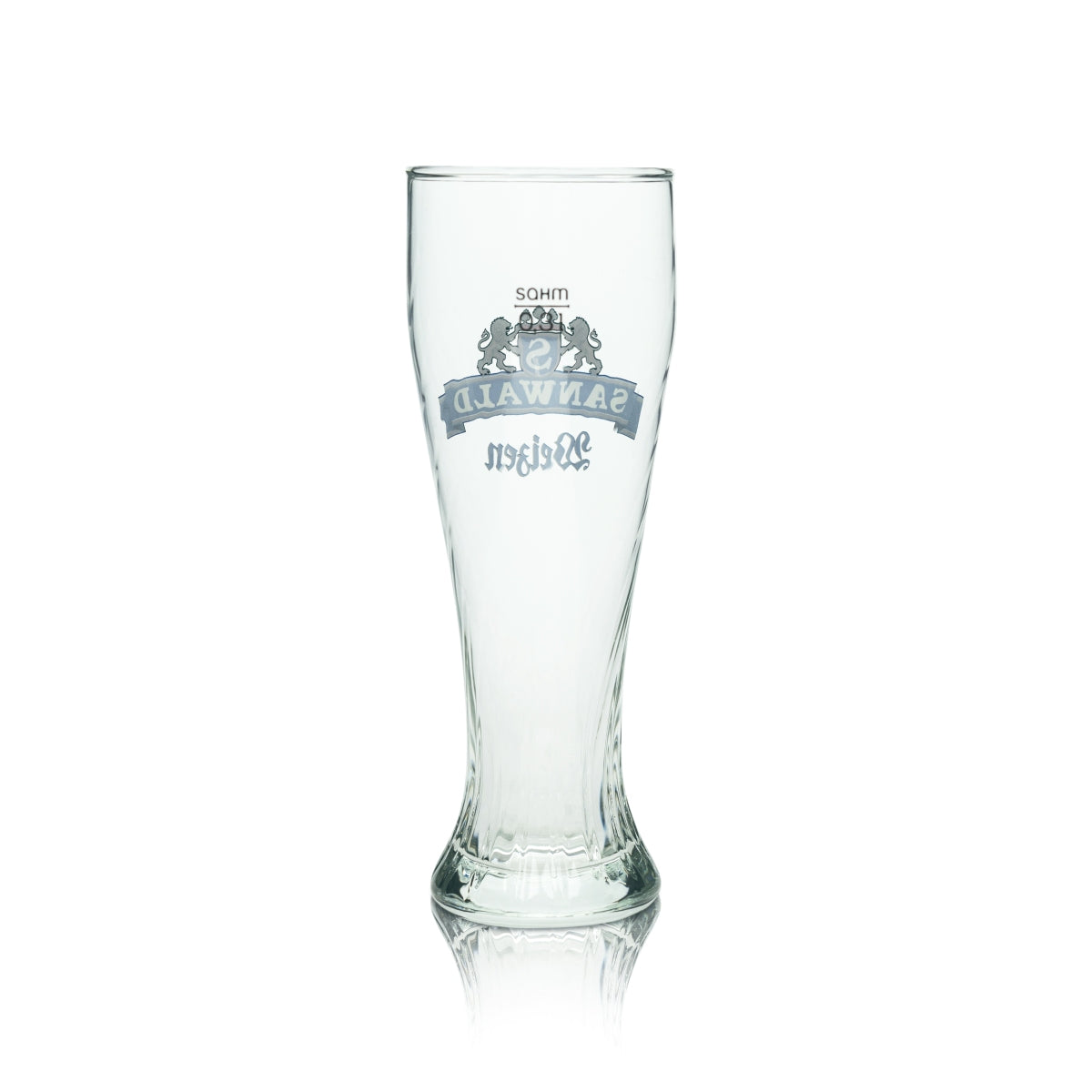6 Sanwald Bier Glas Weizen 0,3l Perlsee Sahm Hefe Weißbier Relief Gläser Brauer – Ansicht 3