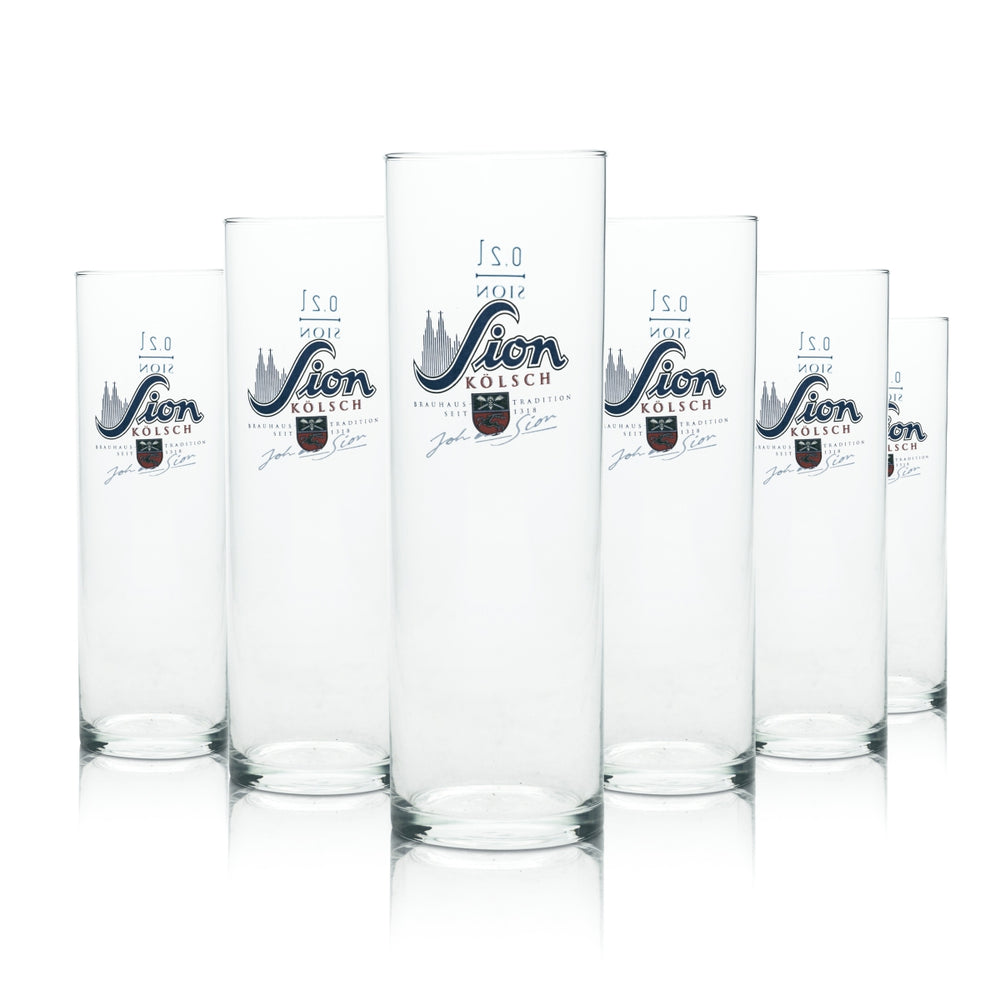 6 Sion Bier Glas Kölschglas 0,2l neu