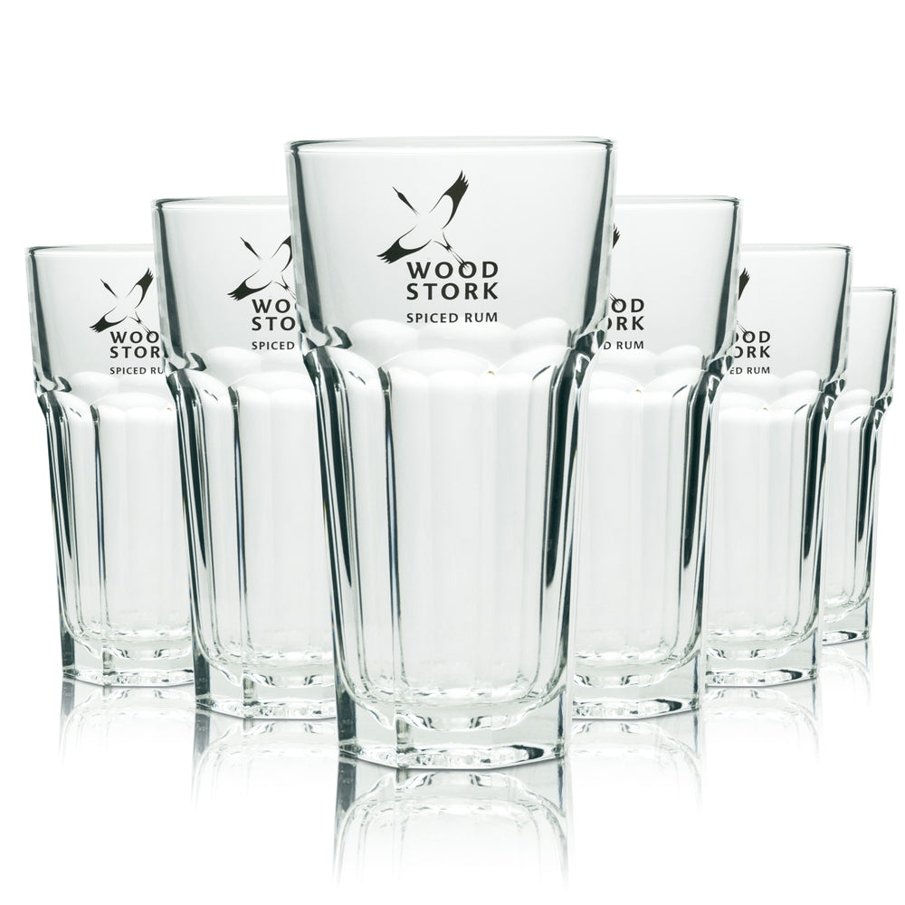 6 Wood Stork Rum Glas 0,3l Longdrinkglas neu