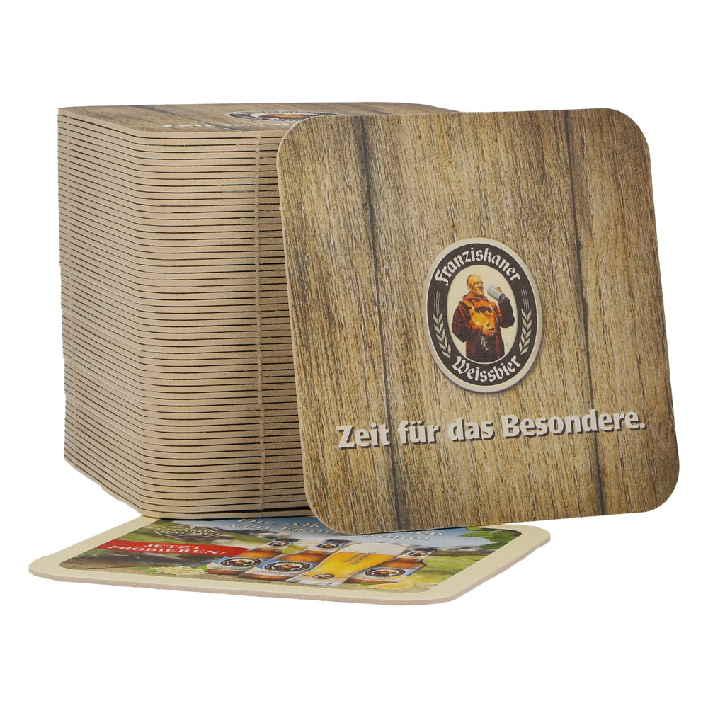 60x Franziskaner Bierdeckel 9,5x9,5 cm "Die Alkoholfreien von Franziskaner"