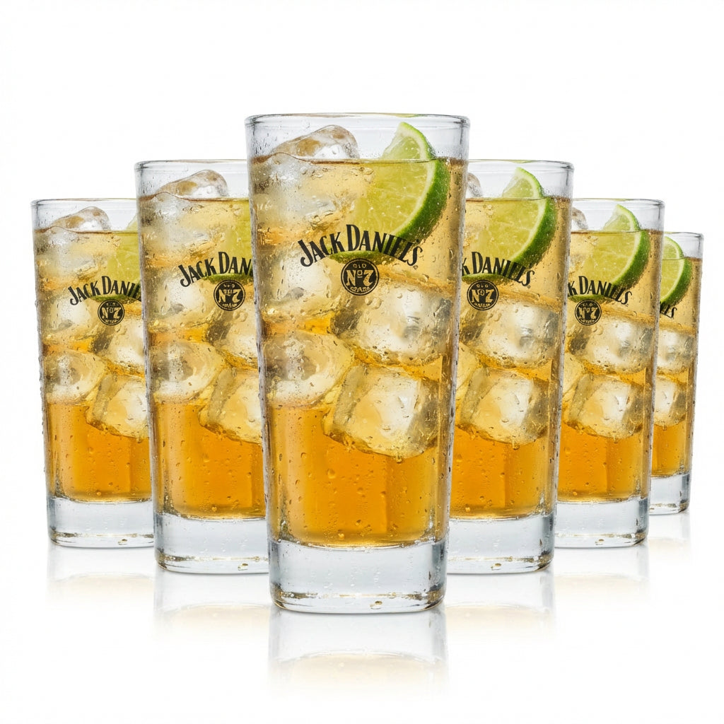 6er Set Jack Daniels Glas 0,35l – Old No. 7 Longdrinkglas Klassiker geeicht