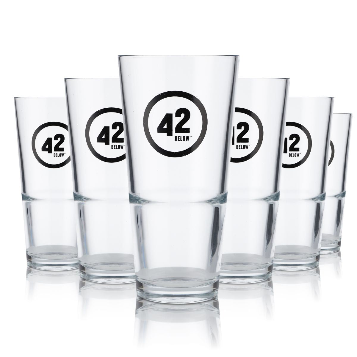 6x 42Below Glas 0,376l Vodka Becher Longdrinkglas Cocktail Gläser Set Gastro