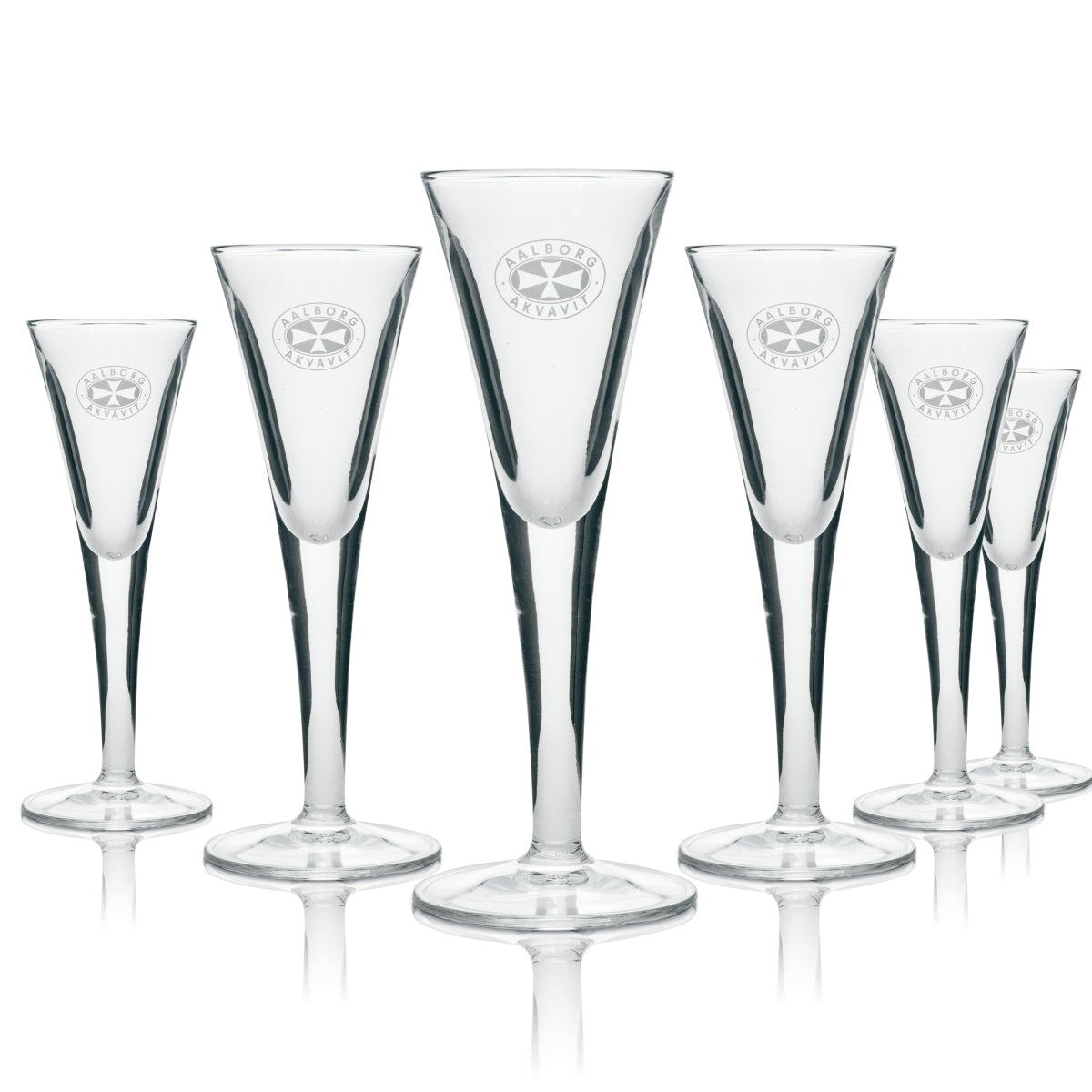 6x Aalborg Akvavit Schnaps Glas 34ml Kelchglas Kurze Shot Stamper Gläser Set