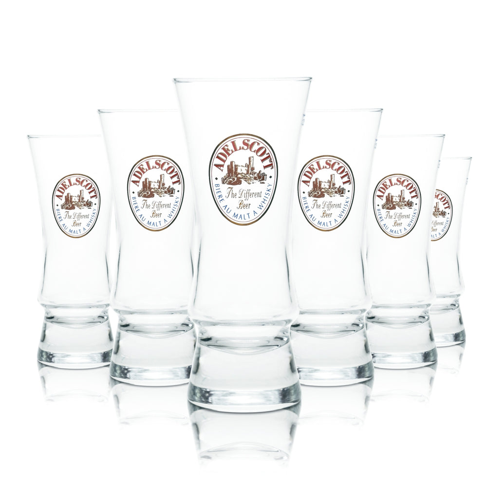 6x Adelscott Glas 0,25l Bier Gläser Pokal Stange Whisky Malt Beer Brauerei