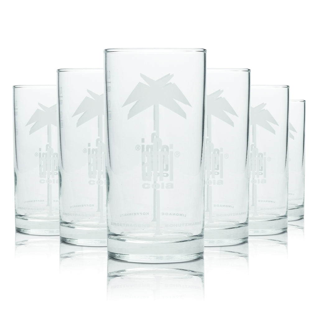 6x Afri Cola Glas Longdrink 0,2l Rastal Becher Gastro Retro Kola Gravur Gläser