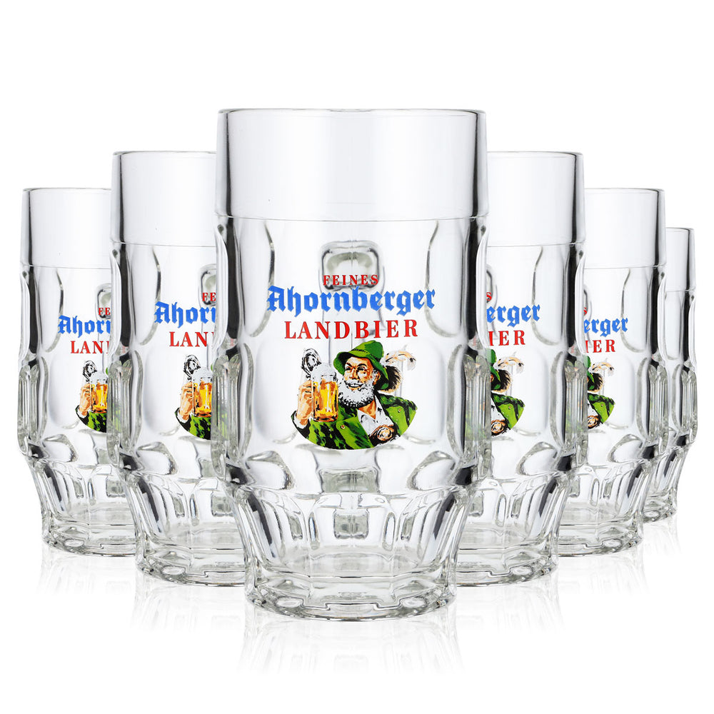 6x Ahornberger Bier Glas 0,5l Bierkrug Landbier Kontur Braumeister-Seidel