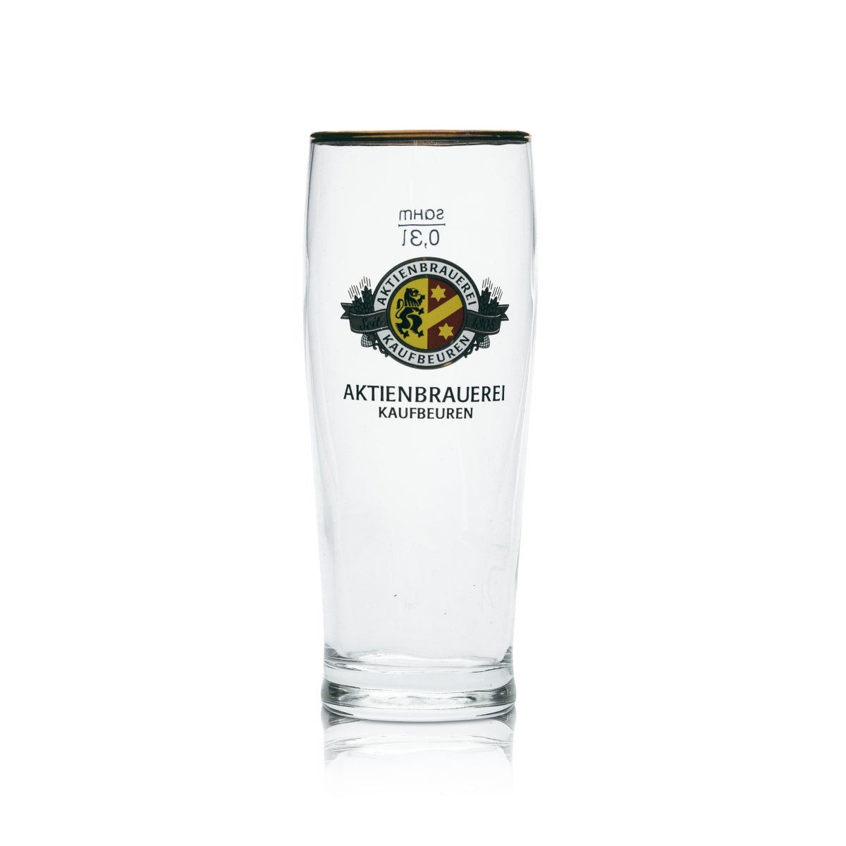 6x Aktienbrauerei Kaufbeuren Bier Glas 0,3l Becher Goldrand Gläser Gastro Bar – Ansicht 2