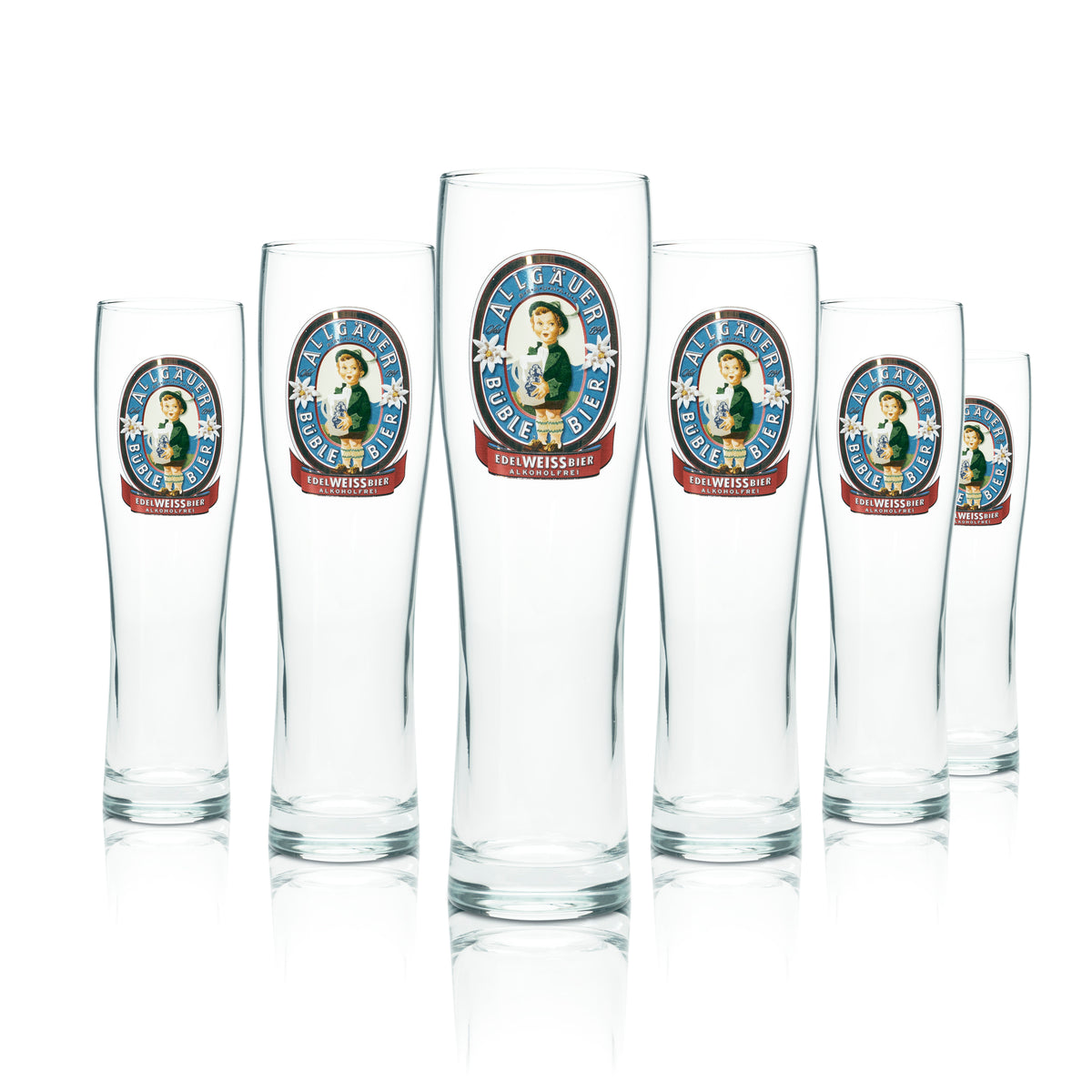 6x Allgäuer Büble Bier Glas 0,5l Weißbier Weizen Alkoholfrei Gläser Hefe Gastro – Ansicht 4