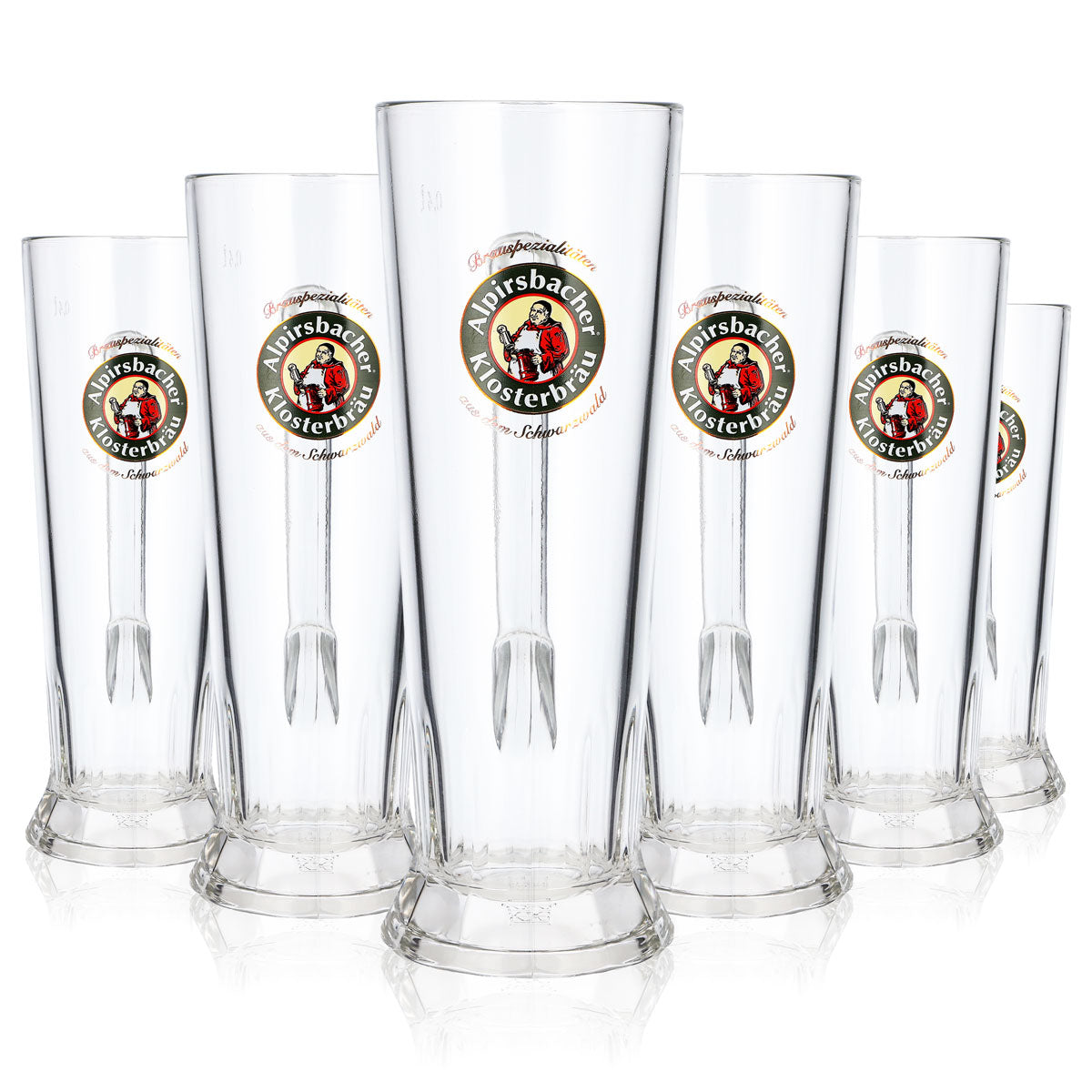 6x Alpirsbacher Bier Glas 0,4l Krug Relief Rastal (6er Set)