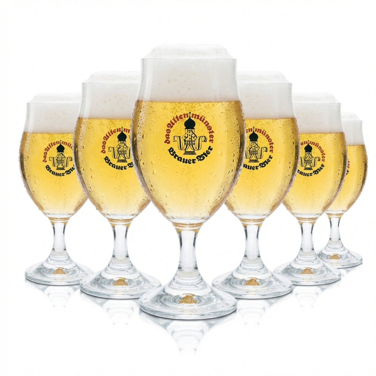 6x Altenmünster Glas 0,3l Bier Pokal Tulpe Kelch Gläser Brauerei Gastro Geeicht