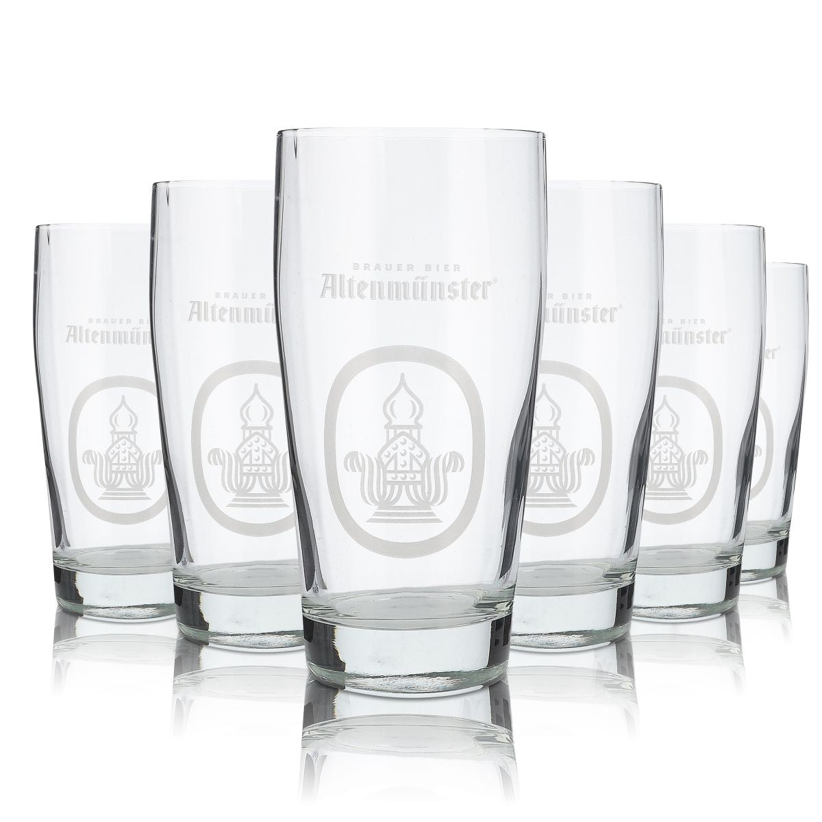 6x Altenmünster Glas 0,5l Bierglas Willi Becher Pokal Reliefschliff Gläser Set