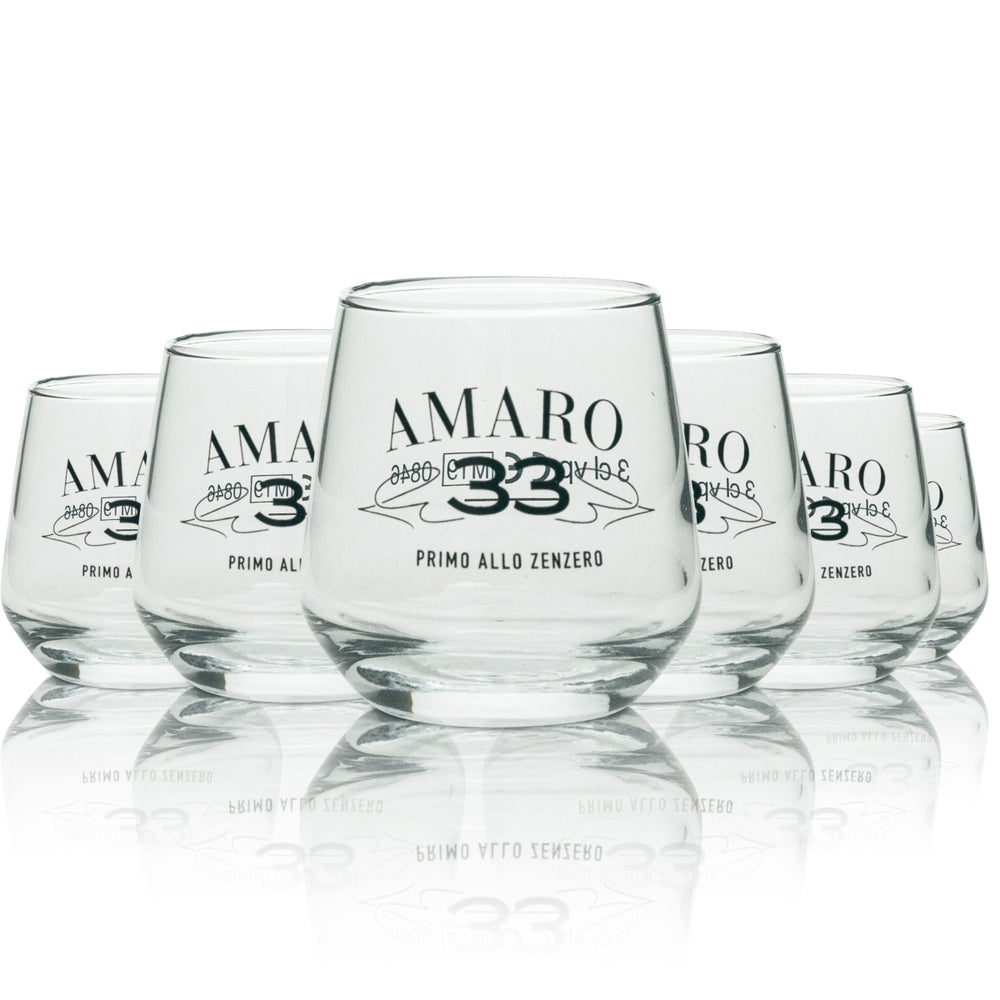 6x Amaro Likör Glas Primo allo zenzero Shotglas 3cl