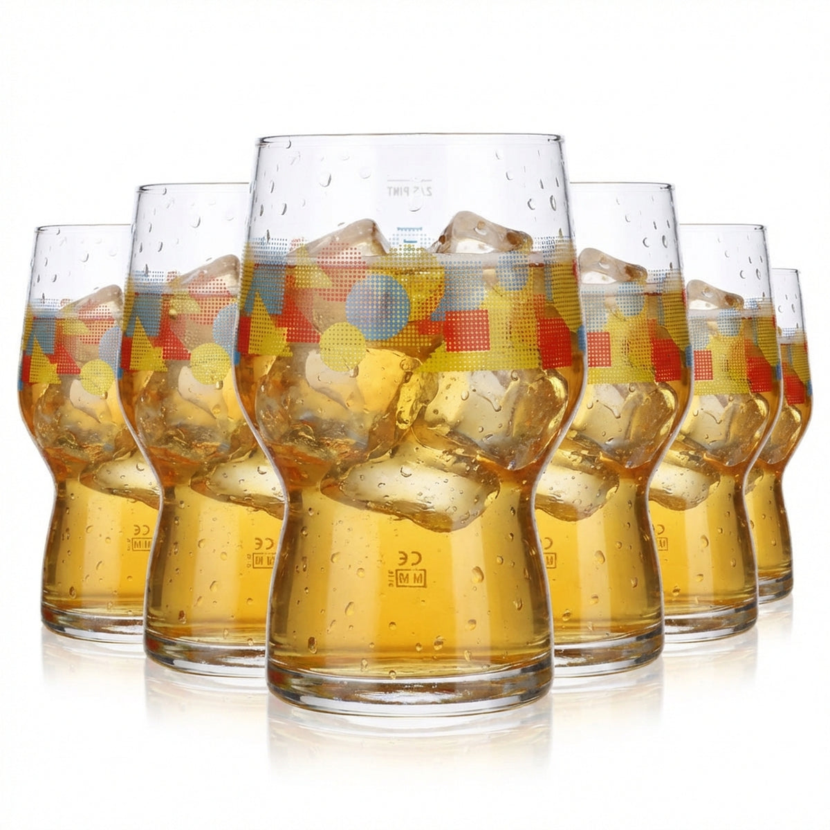 6x And Union Bier Glas Biergläser 0,33l Becher buntes Motiv