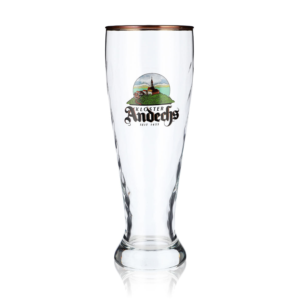 6x Andechs Bier Glas 0,5l Biergläser Gläser Weißbierglas Silberrand – Ansicht 2