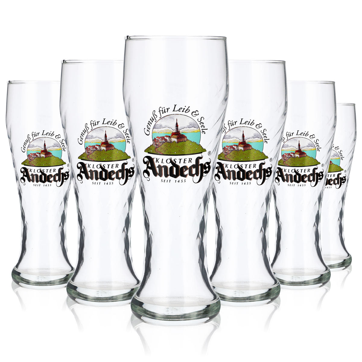 6x Andechs Bierglas Glas Gläser 0,3l Weizen Genuss für Leib & Seele Herb – Ansicht 5