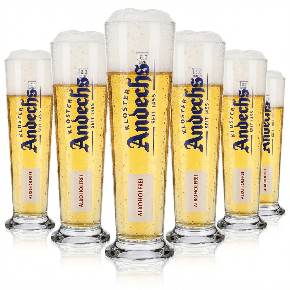 6x Andechs Bierglas Gläser 0,5l Weißbierglas Alkoholfrei Rastal