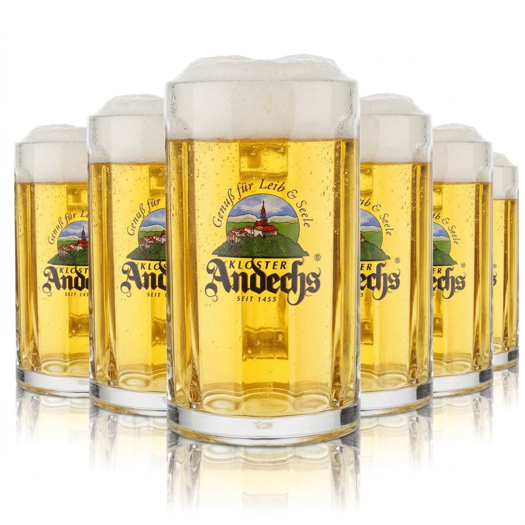 6x Andechs Glas 0,5l Bierkrug Humpen Seidel Gläser Set Klosterbrauerei Gastro – Ansicht 2