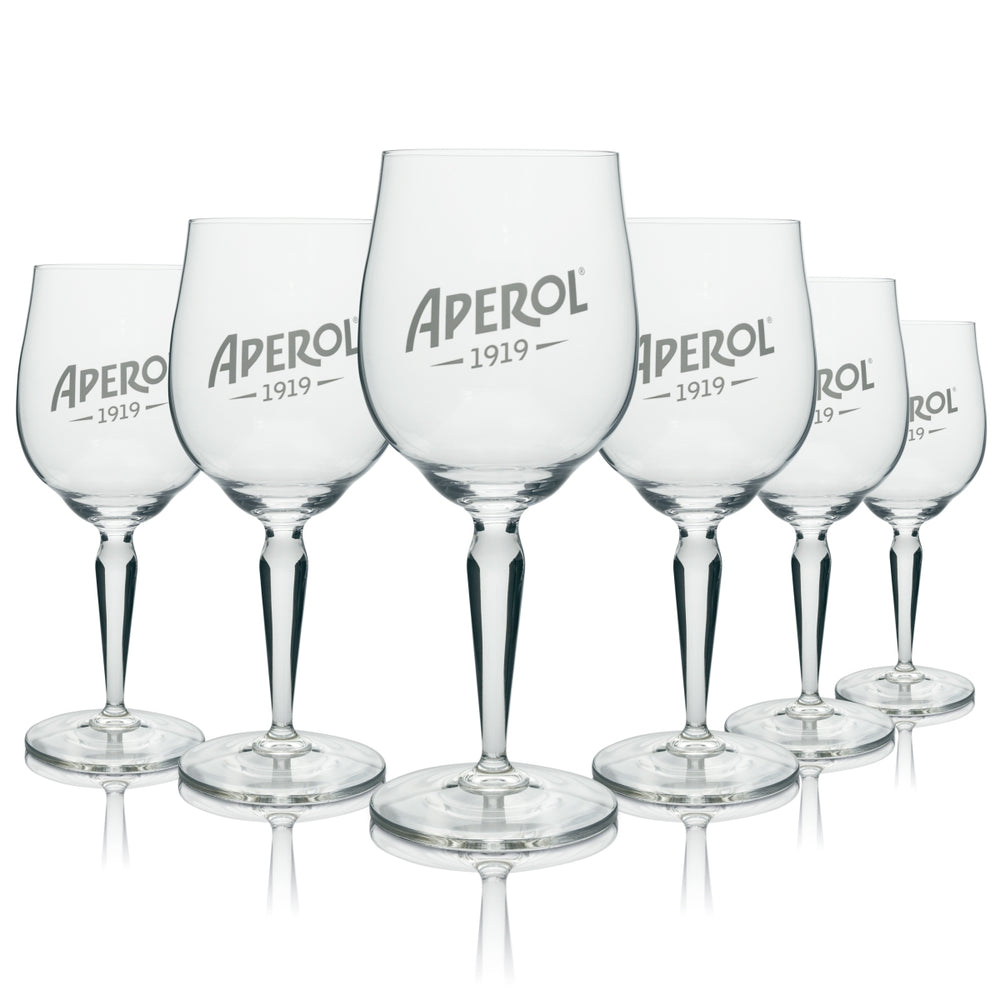 6x Aperol Spritz Signature Glas 0,53l Seltenes Altes 1919 Logo Calice Aperitif Gläser